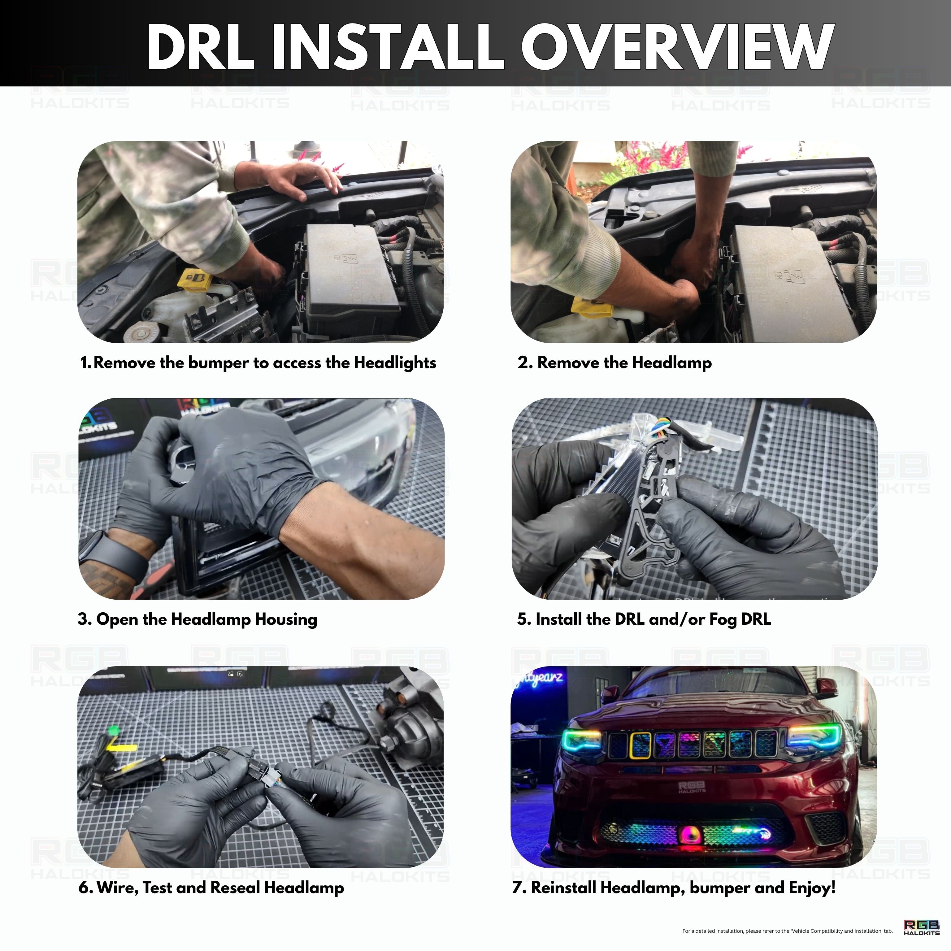 Jeep Grand Cherokee Multicolor DRL Boards (2014–2021)