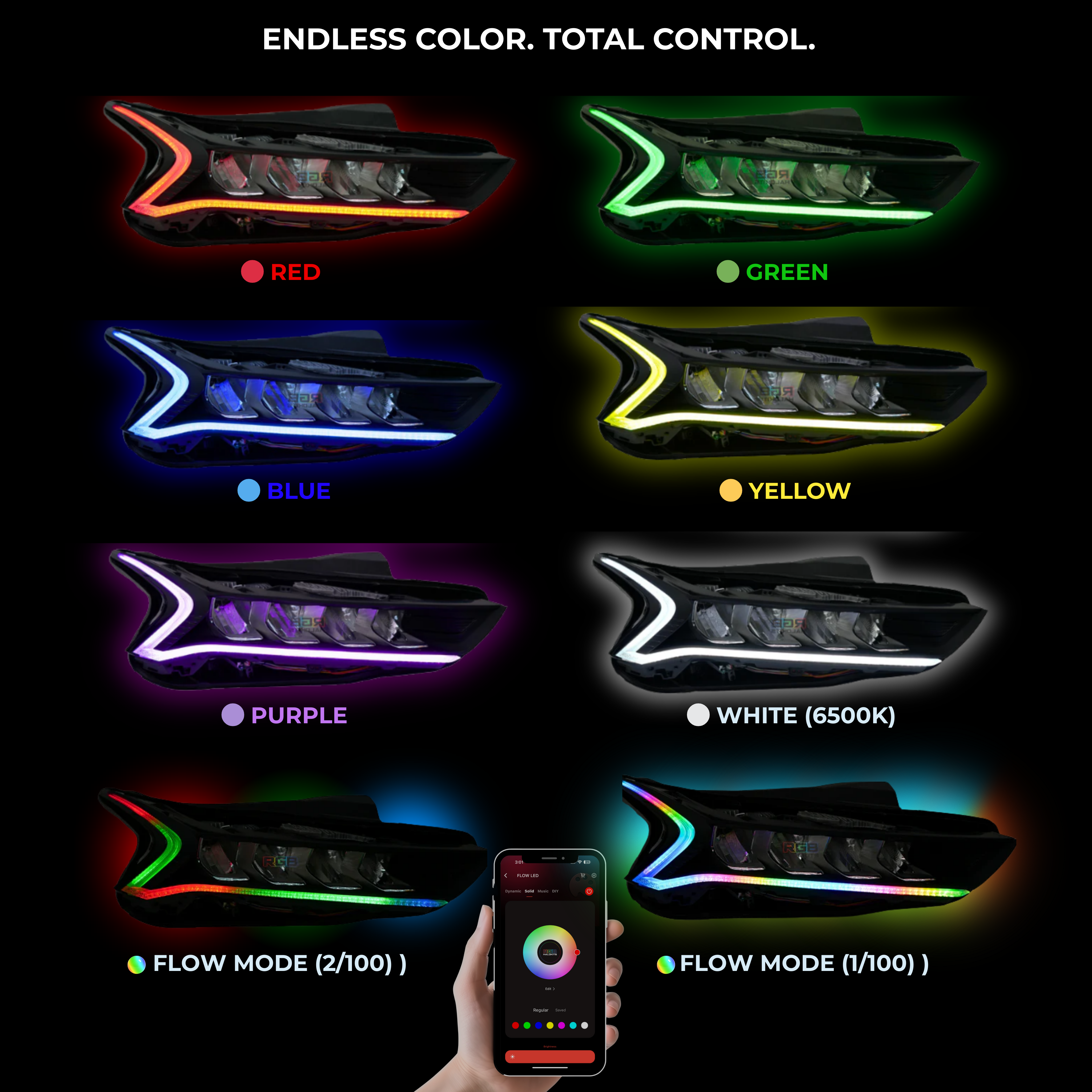 Kia K5 Multicolor Flow DRL Boards (2021–2024)