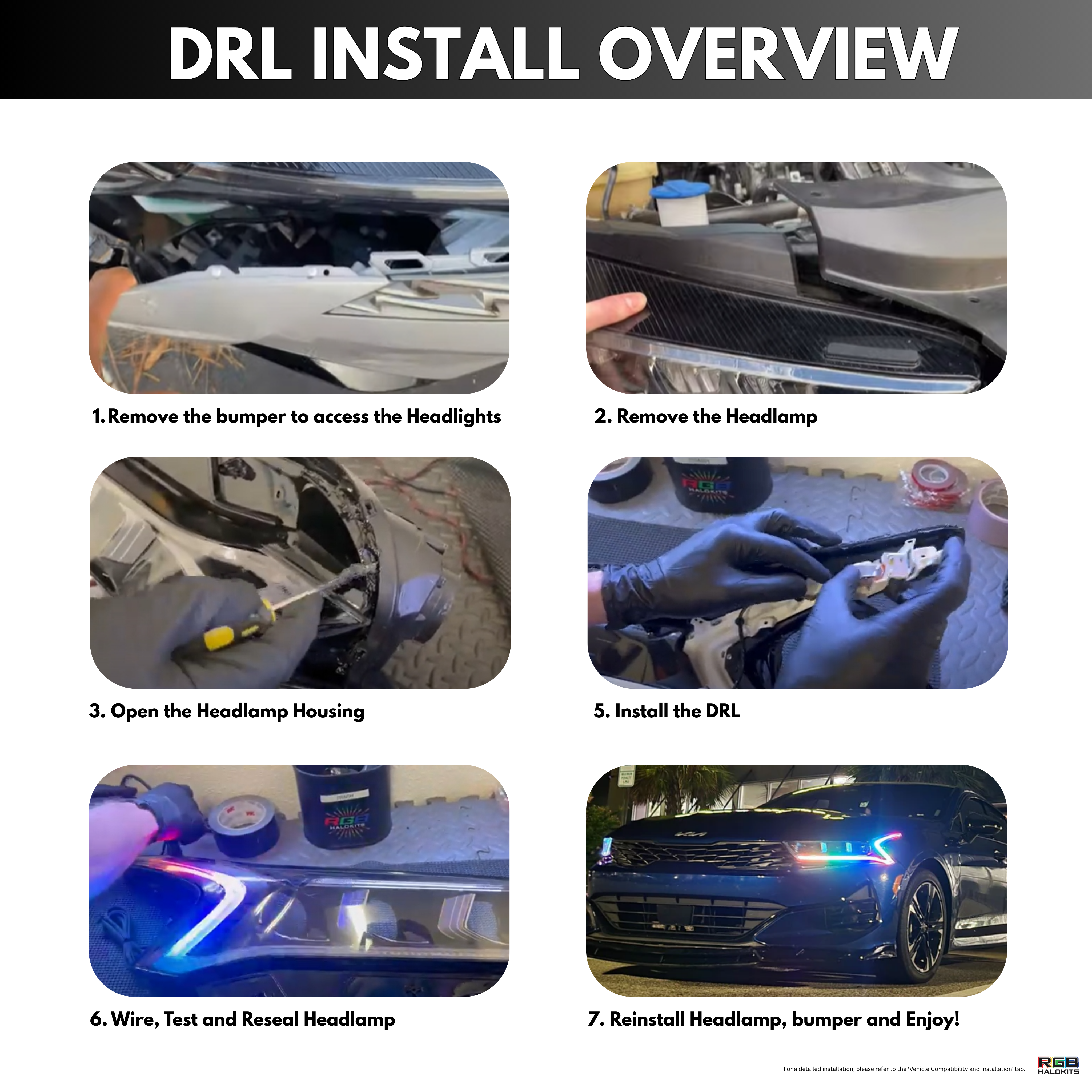 Kia K5 Multicolor Flow DRL Boards (2021–2024)