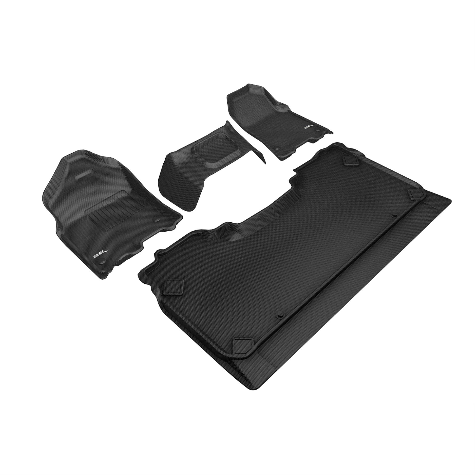 3D Maxpider Dodge Ram 1500 Crew Cab With Bench Front Row 2019-2022 Kagu Black R1 R2 (R1 3 Pcs Design)