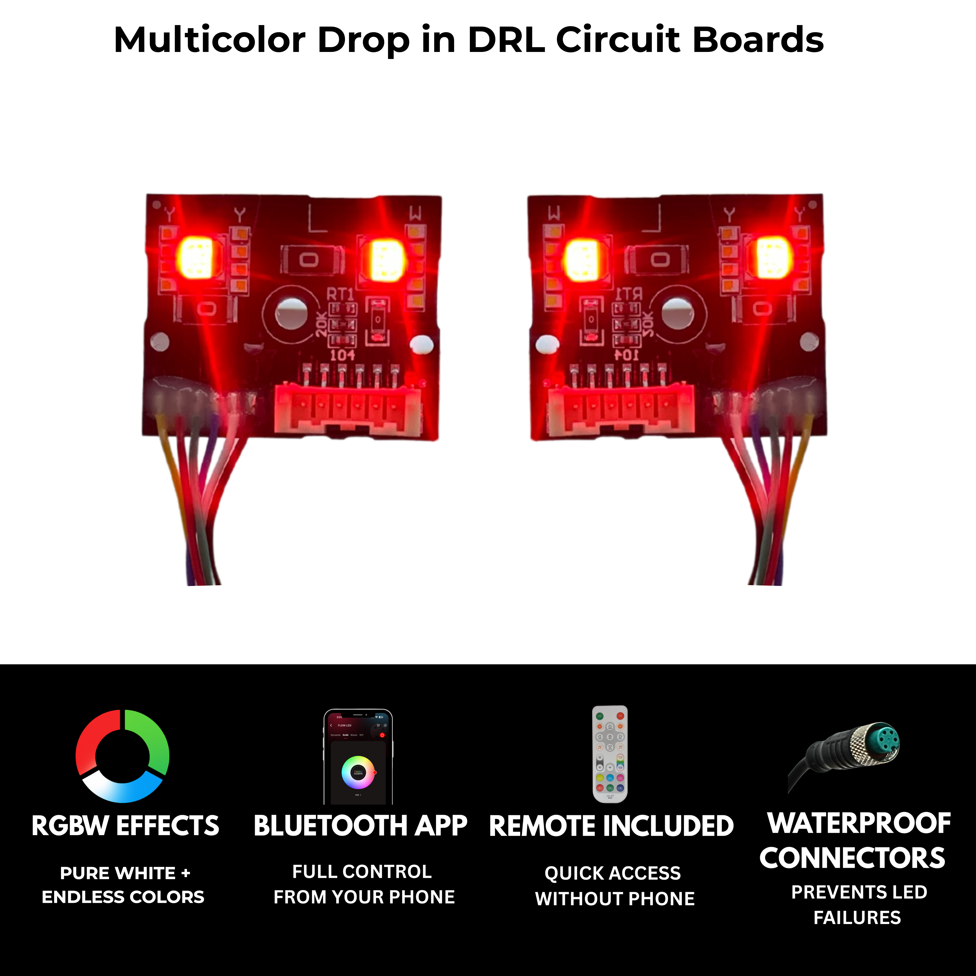 Mercedes Benz C-Class RGBW Multicolor DRL Boards (2015–2023)