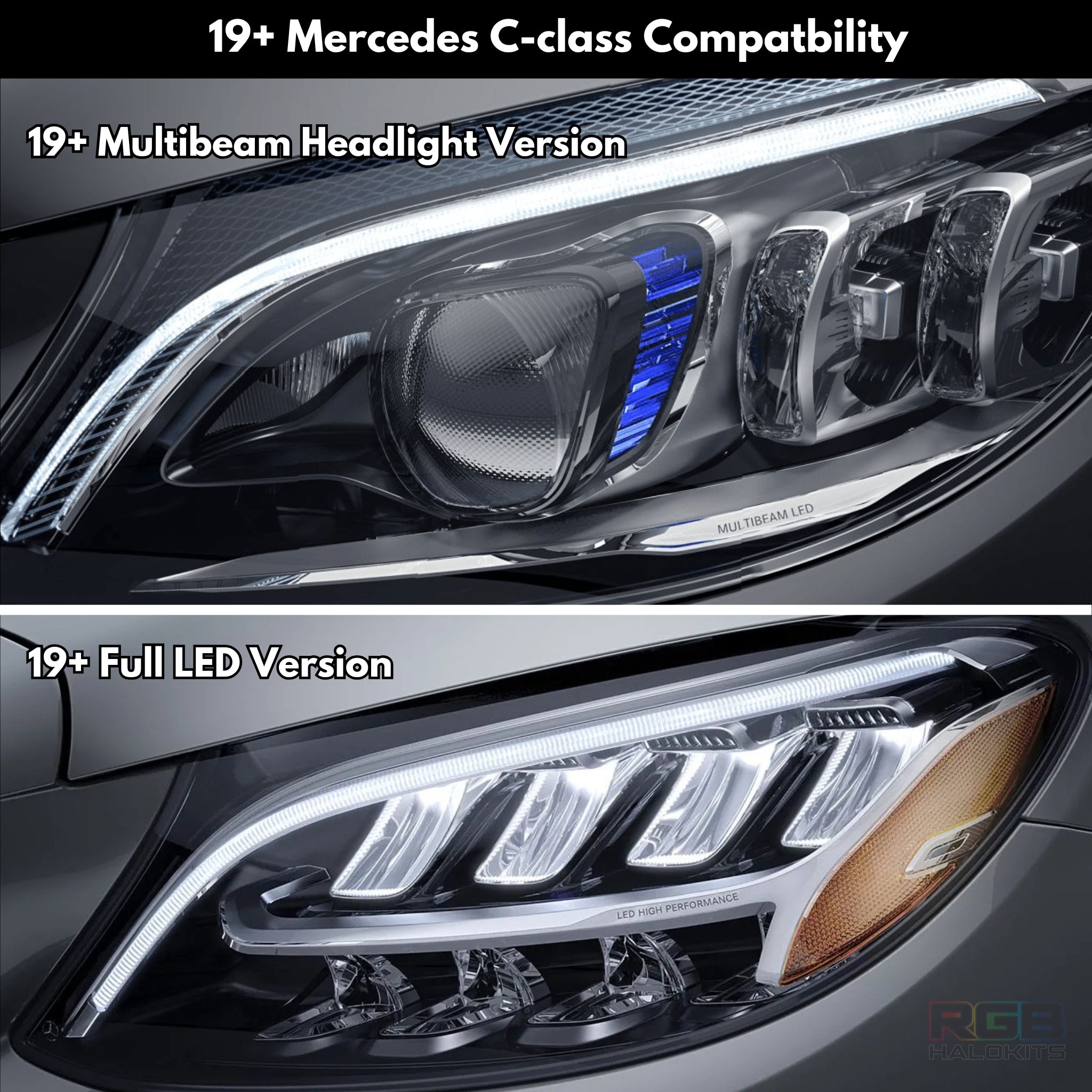 Mercedes Benz C-Class RGBW Multicolor DRL Boards (2015–2021)