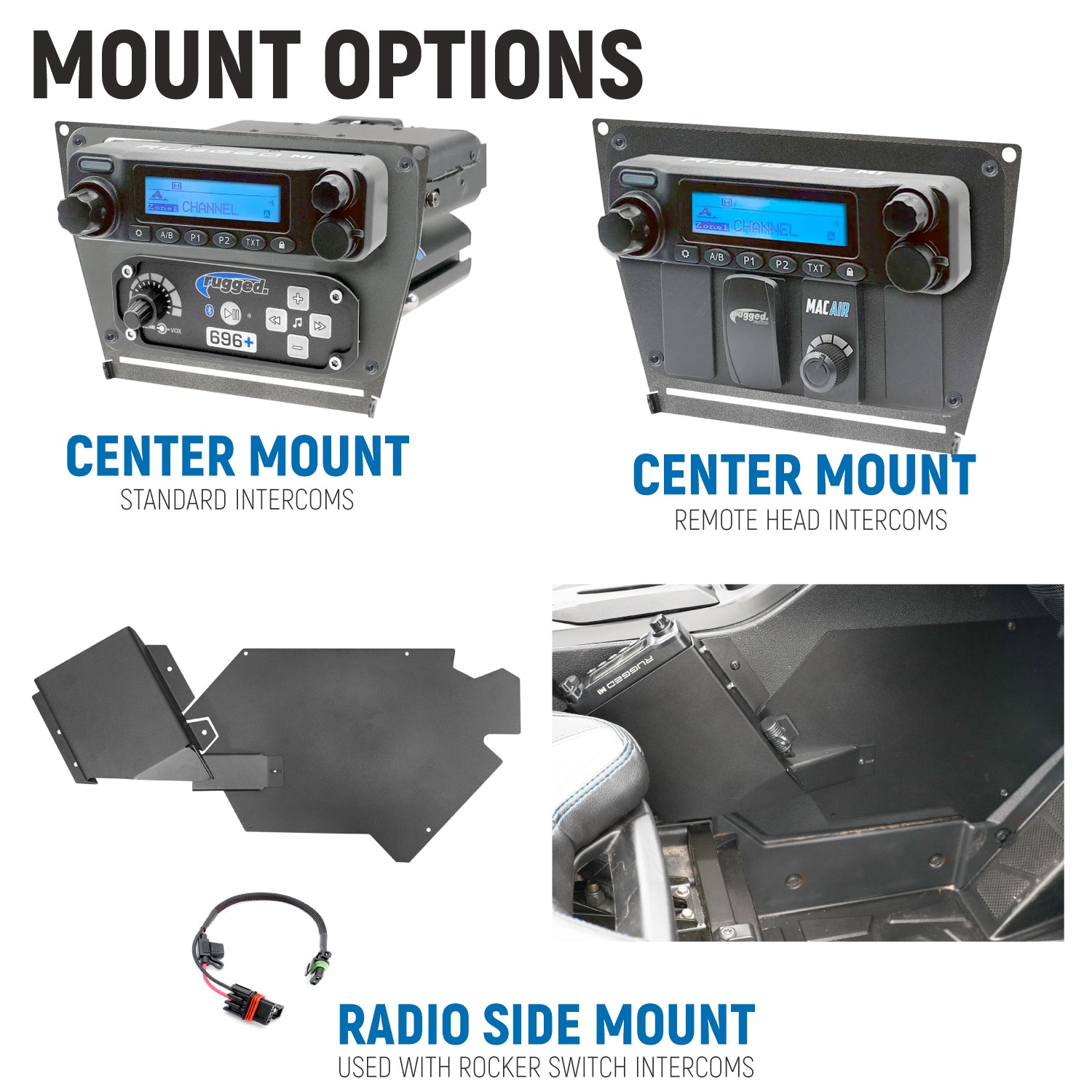 Polaris RZR PRO XP - Turbo R - Pro R - Complete Communication Kit with Bluetooth Intercom and 2-Way Radio
