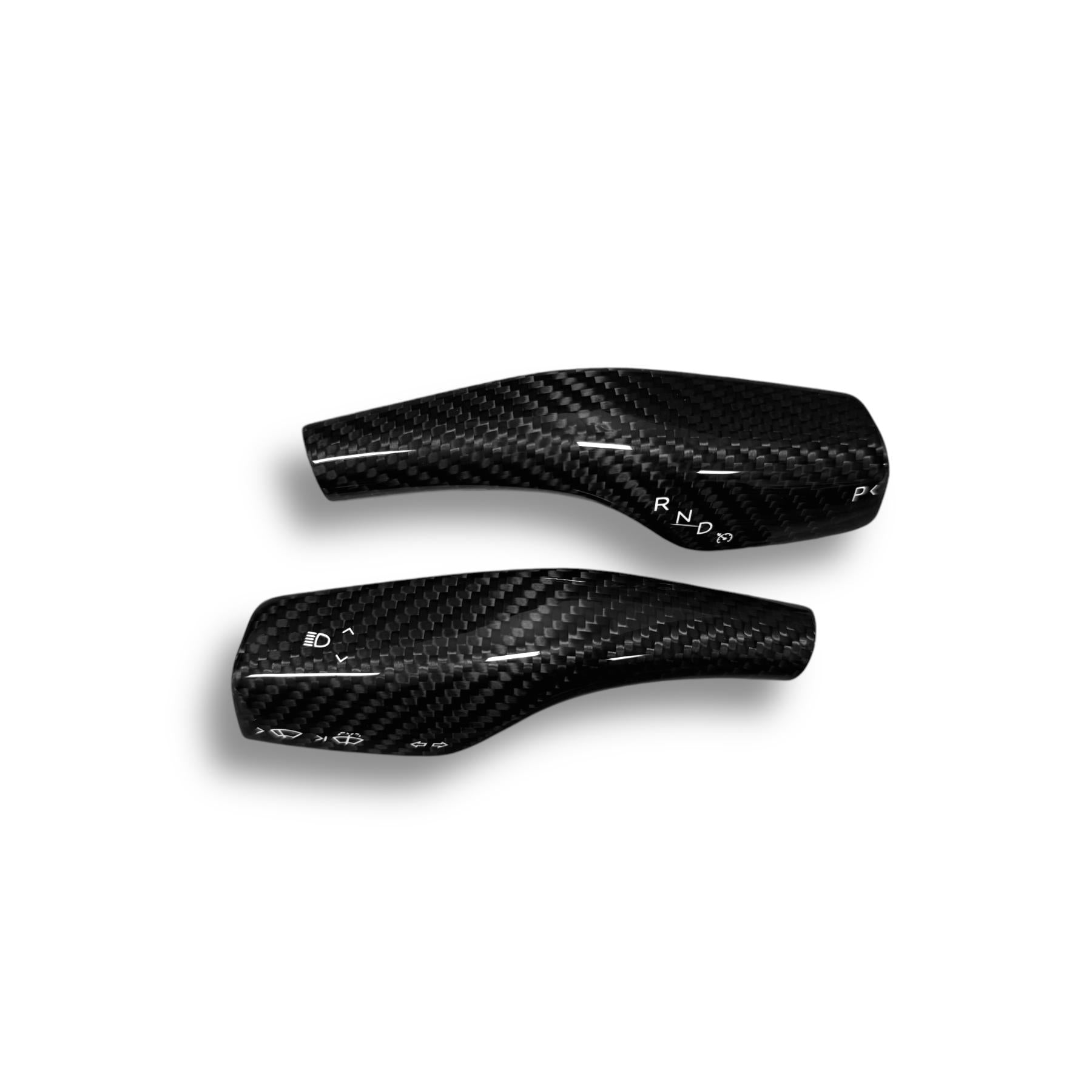 Tesla Model 3 & Y Carbon Fiber Steering Shift Stalk Covers | Palenon Performance