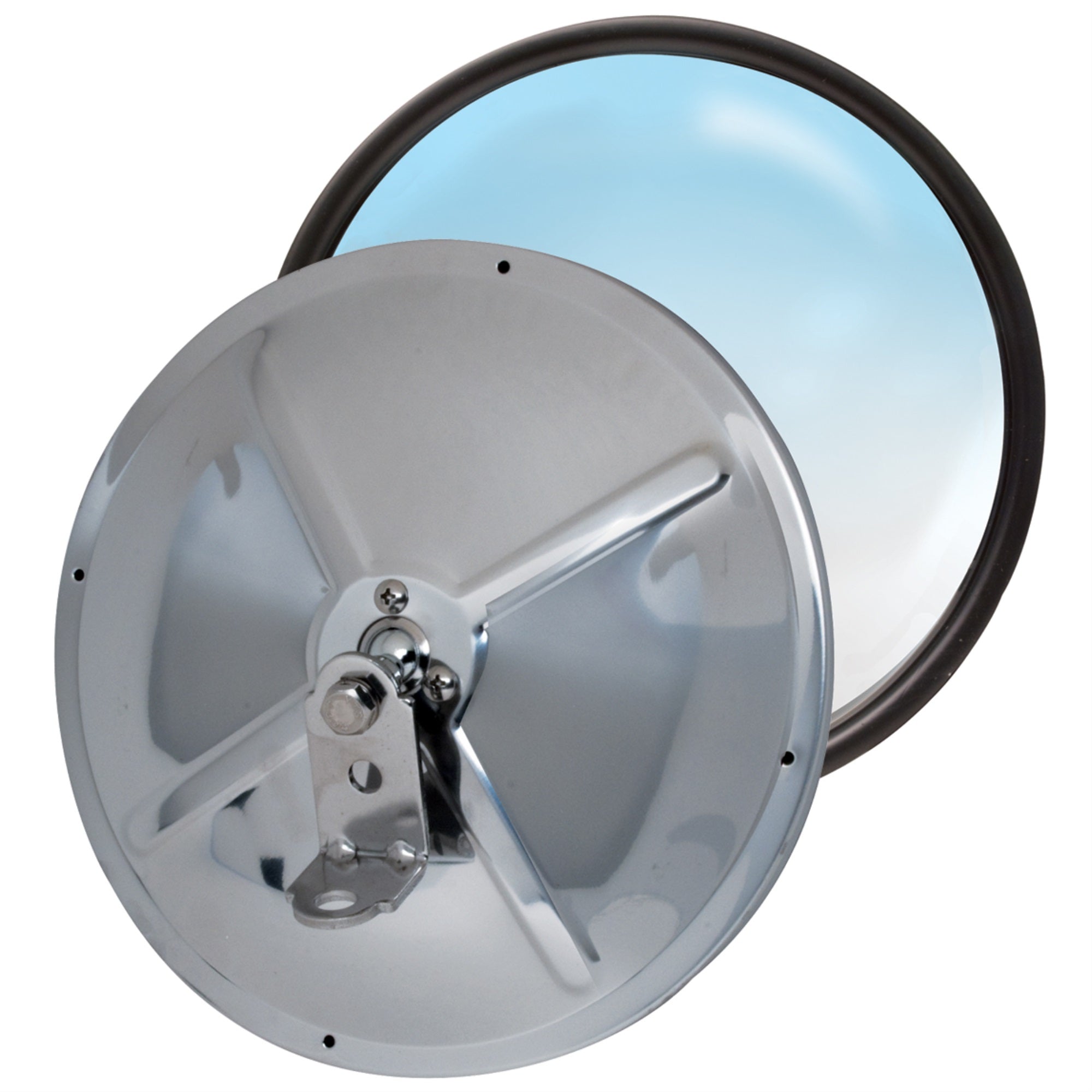 8.5-Inch Stainless Steel Convex Mirror Head Rp-19S With L-Bracket And Center Offset Stud Adjustable Mirror Truck And Car Visibil