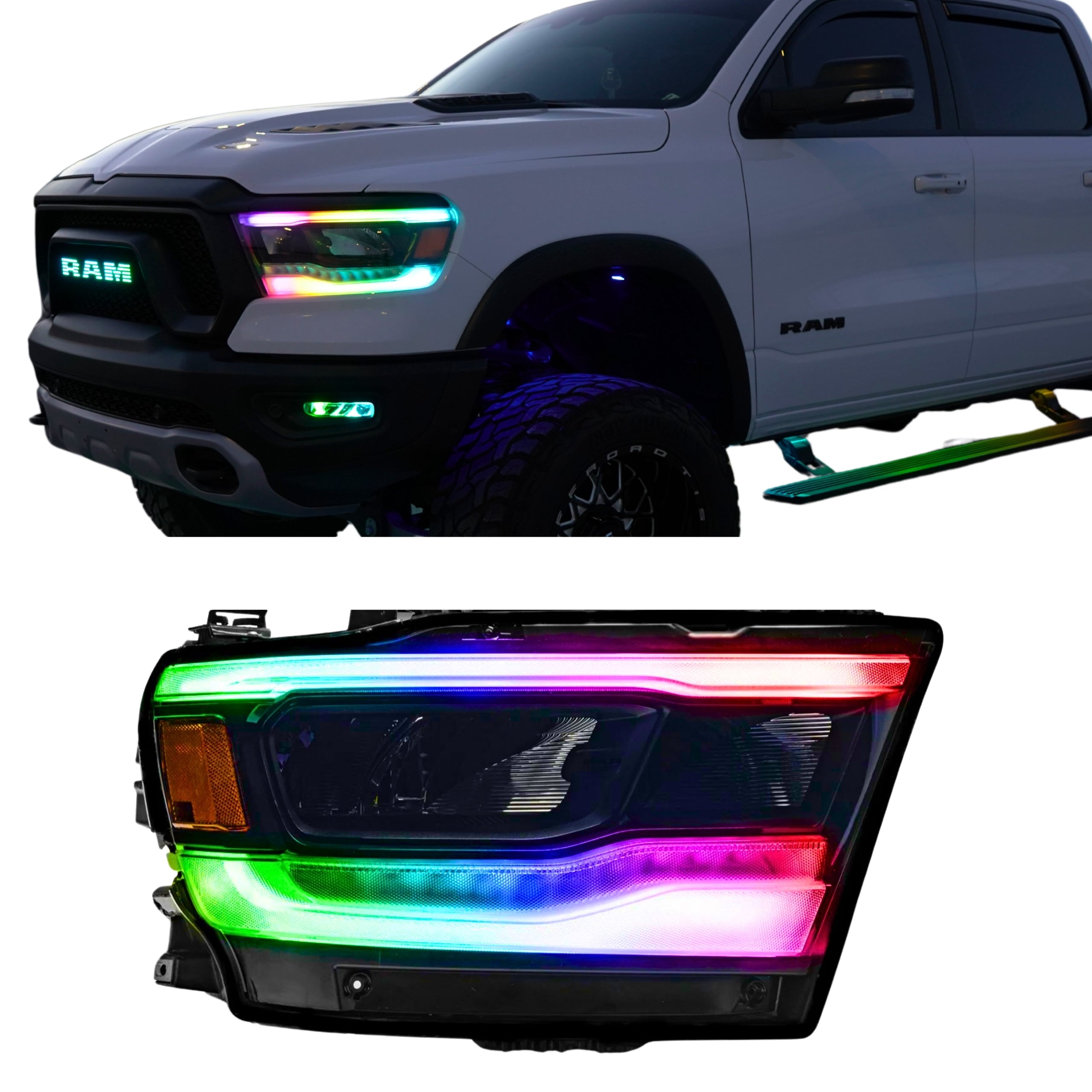Ram 1500 (Mid-Level Trim) Multicolor DRL Boards (2019–2024)