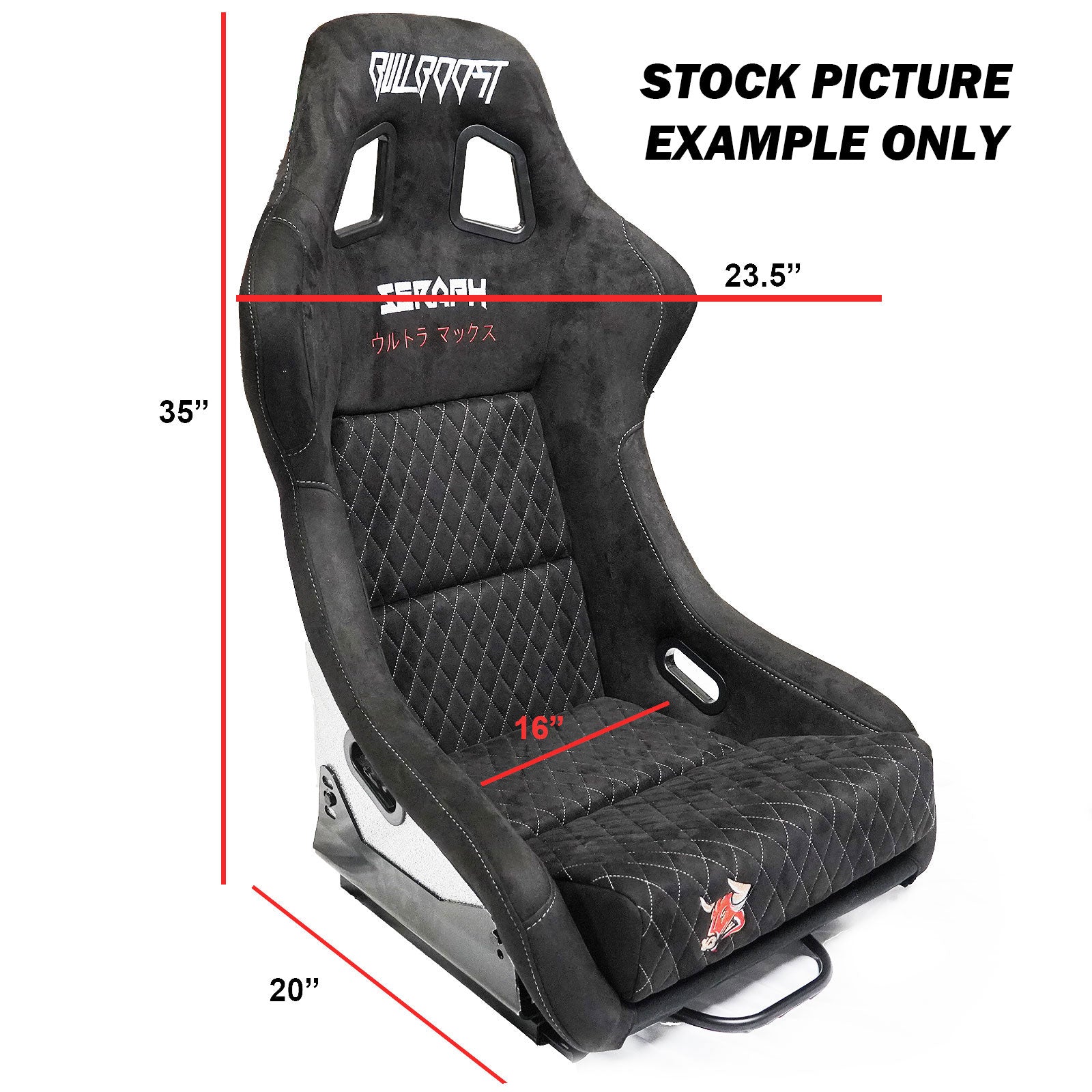 Café Bull Boost Adjustable Racing Lowered Ultra Max Bucket Seat with Slider Rails