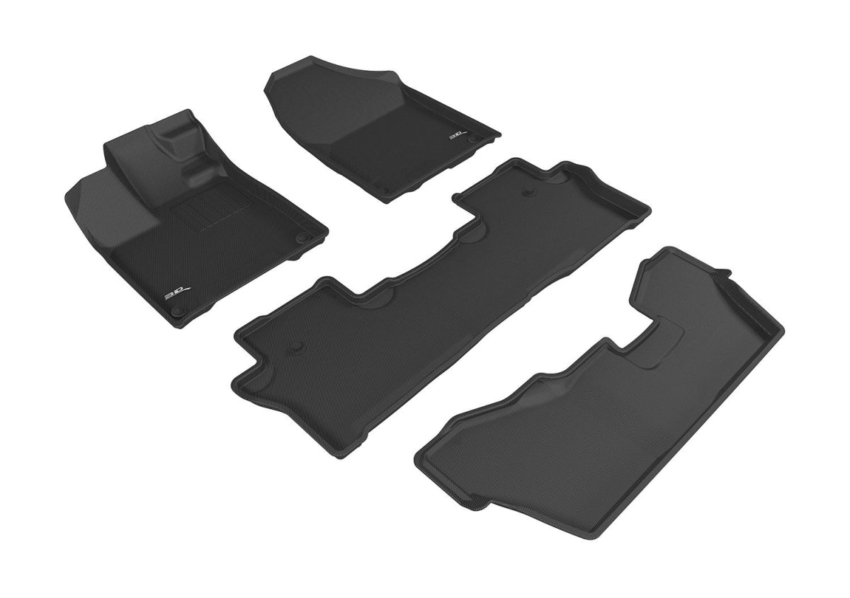 3D Maxpider L1HD07301509 Carbon Fiber Embossed Pattern Kagu Black 1st Row 2nd Row 3rd Row for 20162017 Honda Pilot