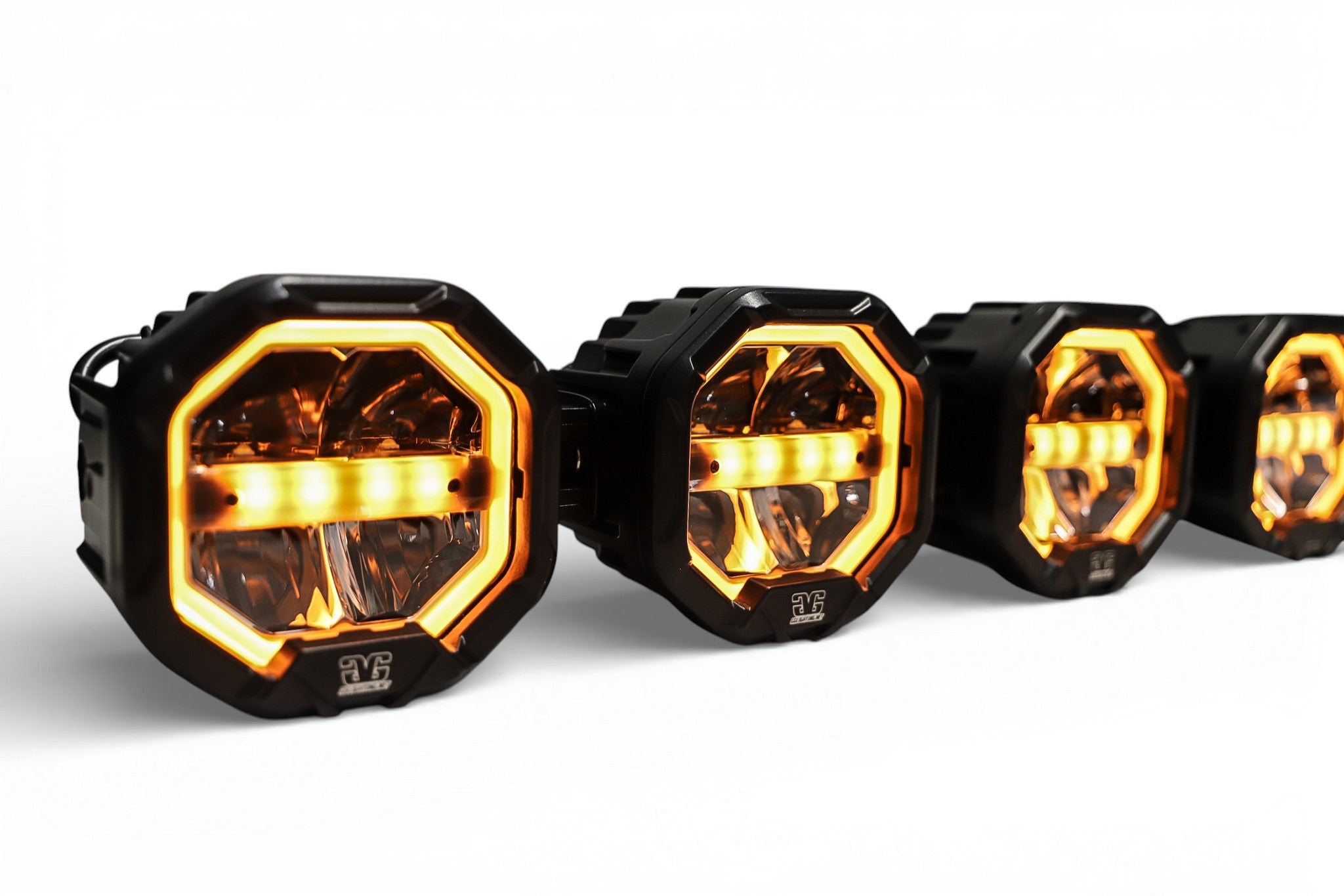 8 Light U-Con Interlocking Off Road LED Pod With Amber or White DRL Running Light