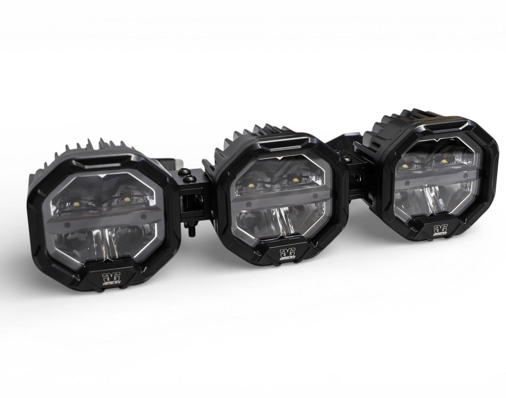 3 Light U-Con Interlocking Off Road LED Pod With Amber or White DRL Running Light
