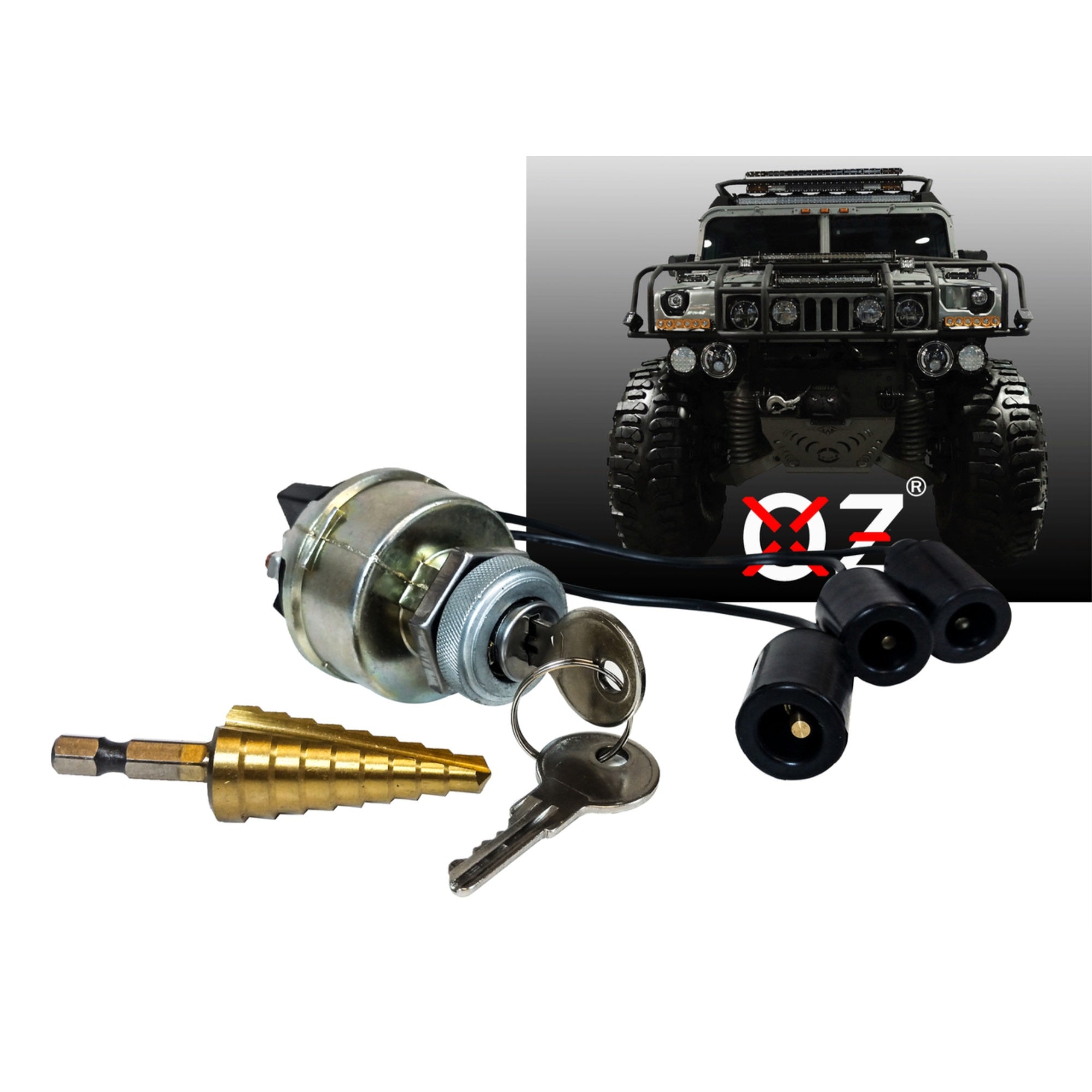 OZG Powersports Ignition Starter Switch for Humvee M998 HMMWV 24V, 4-Position ACC/OFF/ON/START
