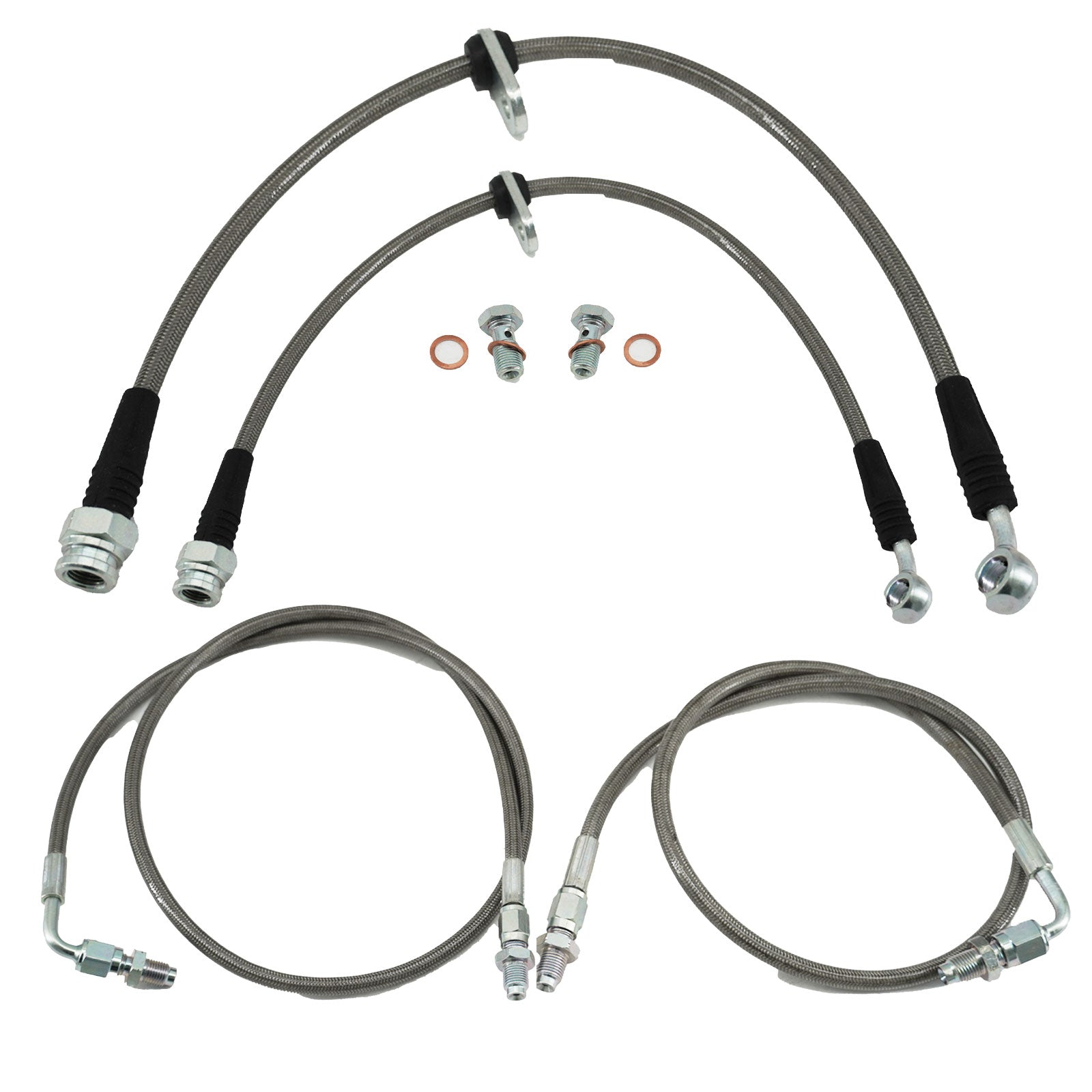 Complete Stainless Front Brake Line Replacement Kit For 96-00 Honda Civic EK