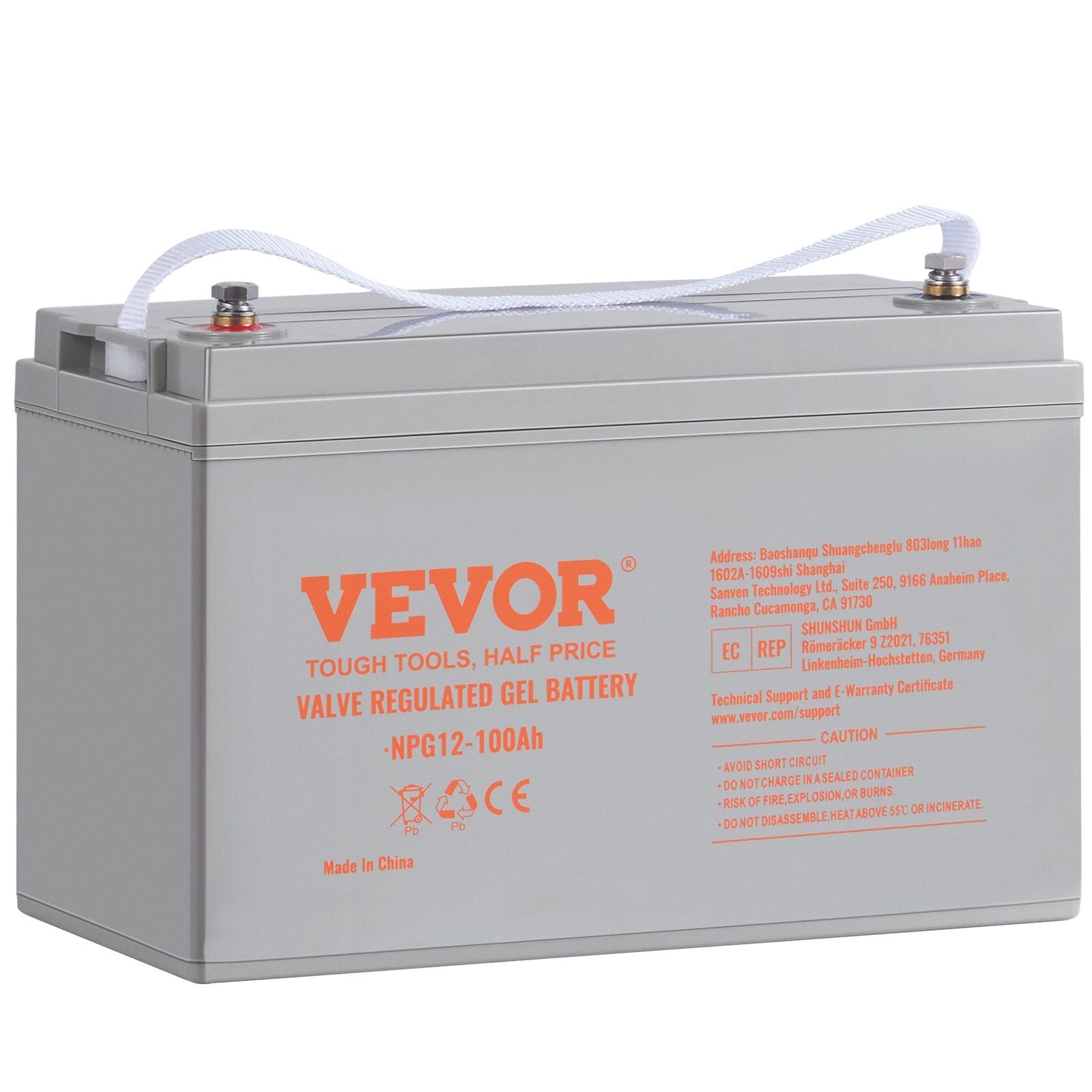 VEVOR Deep Cycle Battery, 12V 100 AH, AGM Marine Rechargeable Battery, High Self-Discharge Rate 800A Current, for RV Solar Marin