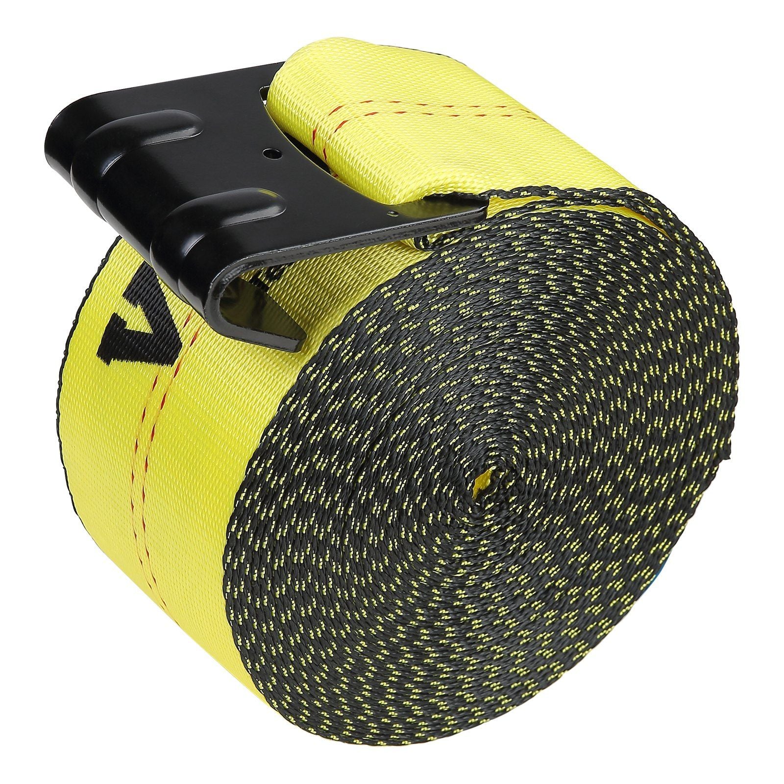Vevor Winch Straps, 4'' X 30', 6000 Lbs Load Capacity, 18000 Lbs Break Strength, Truck Straps With Flat Hook, Flatbed Tie Downs 