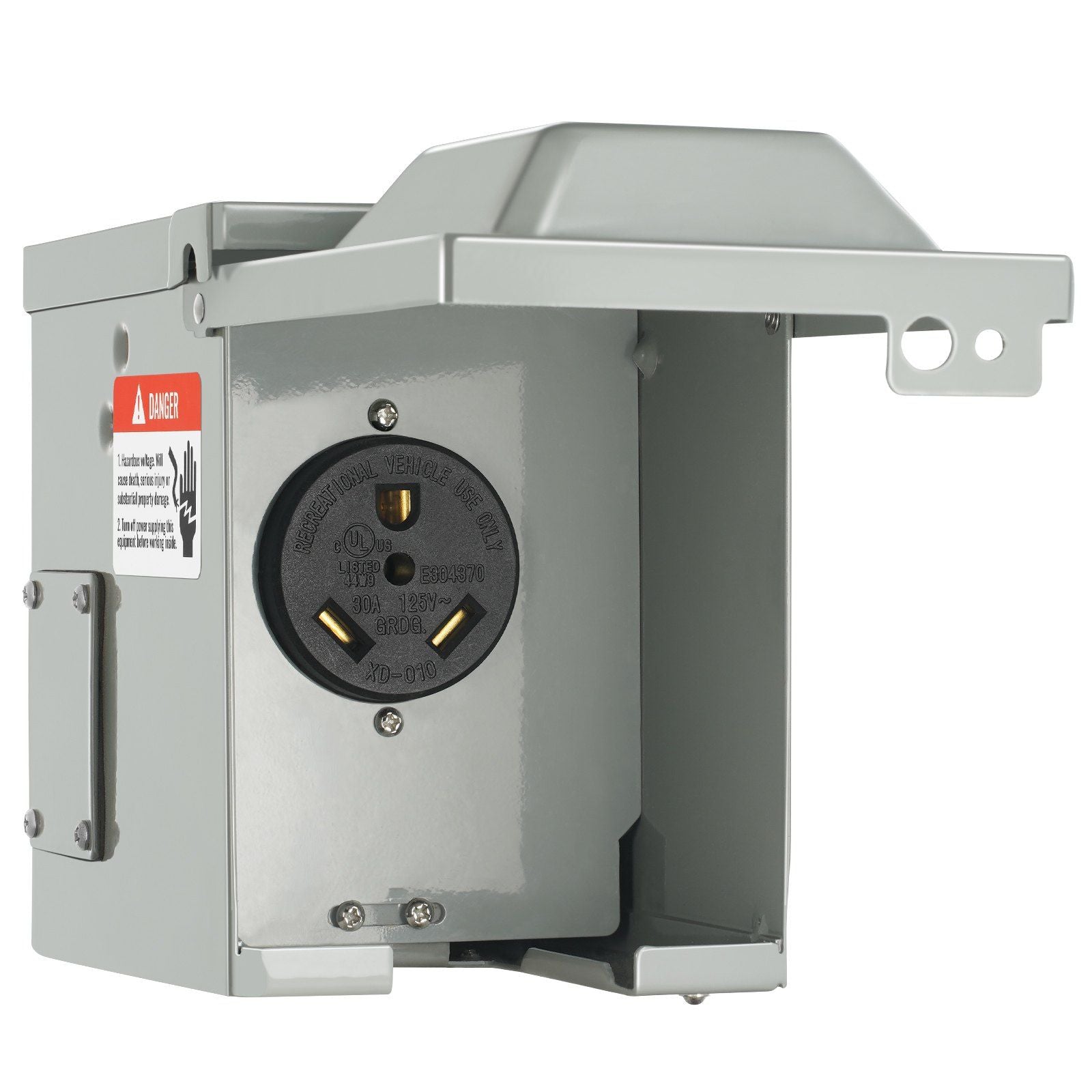 VEVOR 30 Amp RV Power Outlet Box, 125/250 Volt, Enclosed Lockable Outdoor RV Receptacle Box, NEMA TT-30R Weatherproof Electrical
