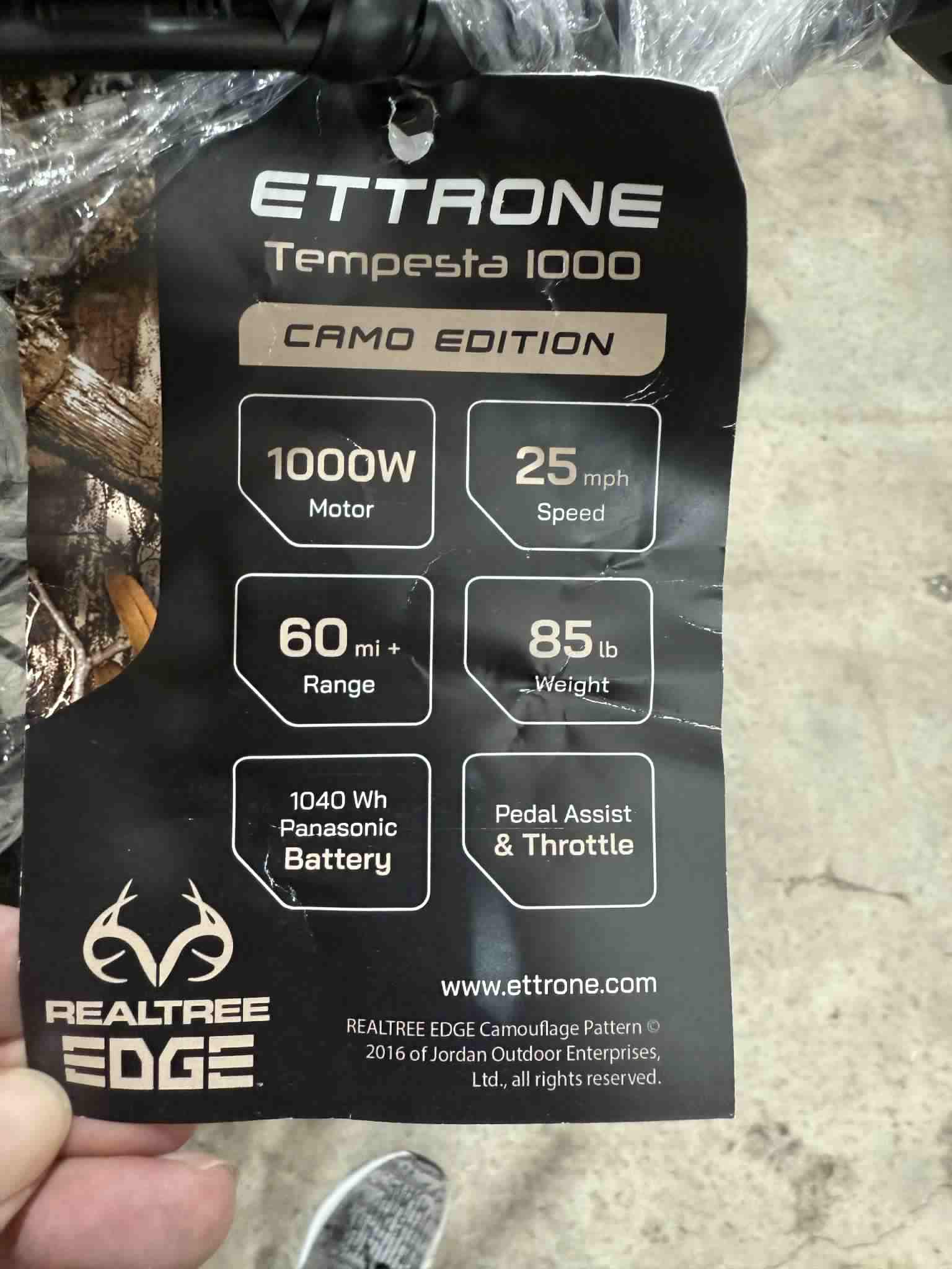 ETTRONE TEMPESTA 1000 E BIKE CAMO (Demo bikes)
