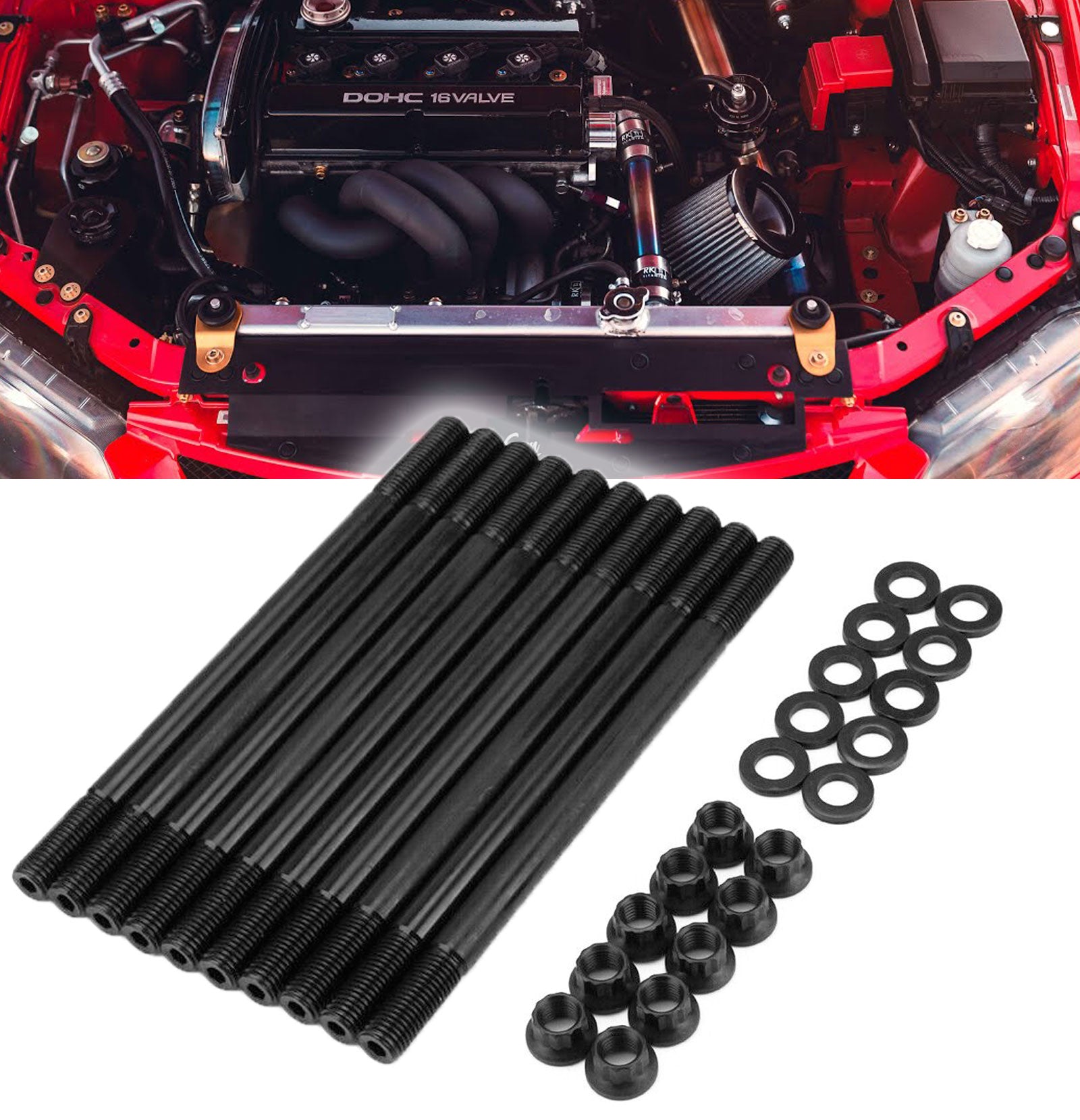 Heavy Duty Engine Cylinder Head Stud Bolt Kit for Mitsubishi EVO 8 EVO 9 Eclipse 1994-2019