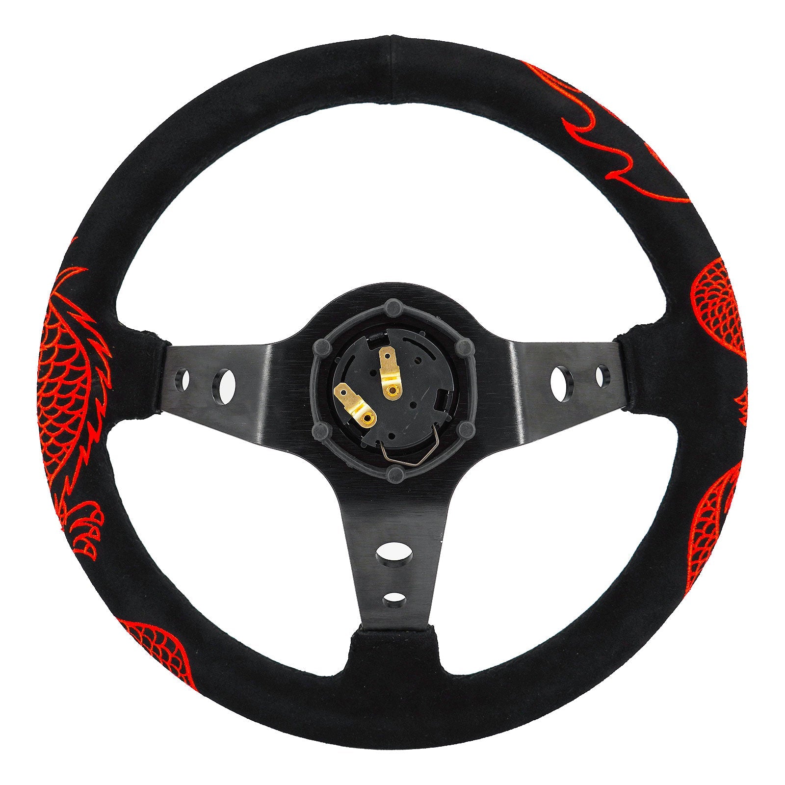 Track Ready Deep Dish Steering Wheel + Short Hub Adapter Kit For Honda Acura