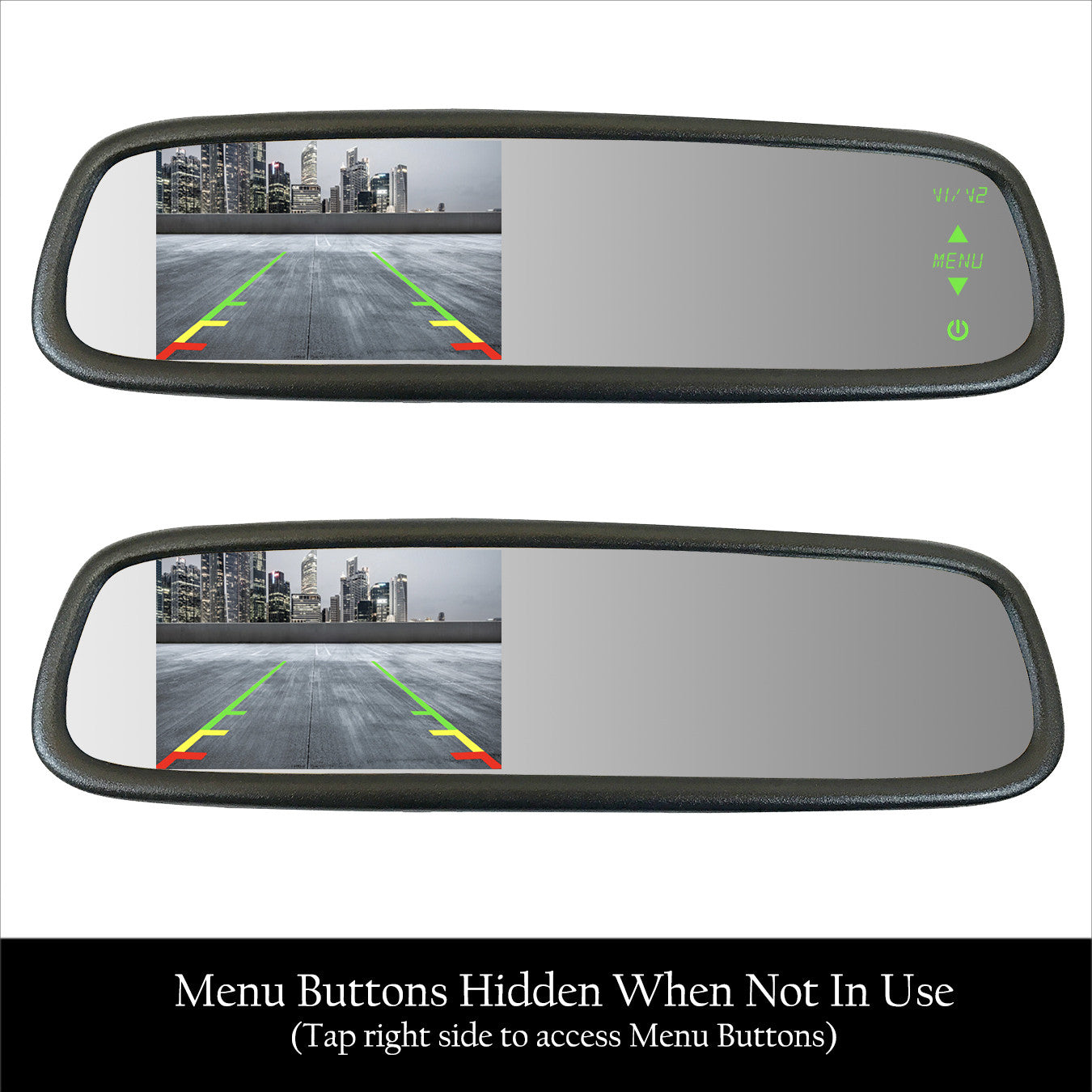Master Tailgaters 10.5" Rear View Mirror with 4.3" LCD Screen | Ultra High Brightness | Rearview Universal Fit | Auto Adjusting Brightness LCD | Anti Glare | Full Mirror Replacement