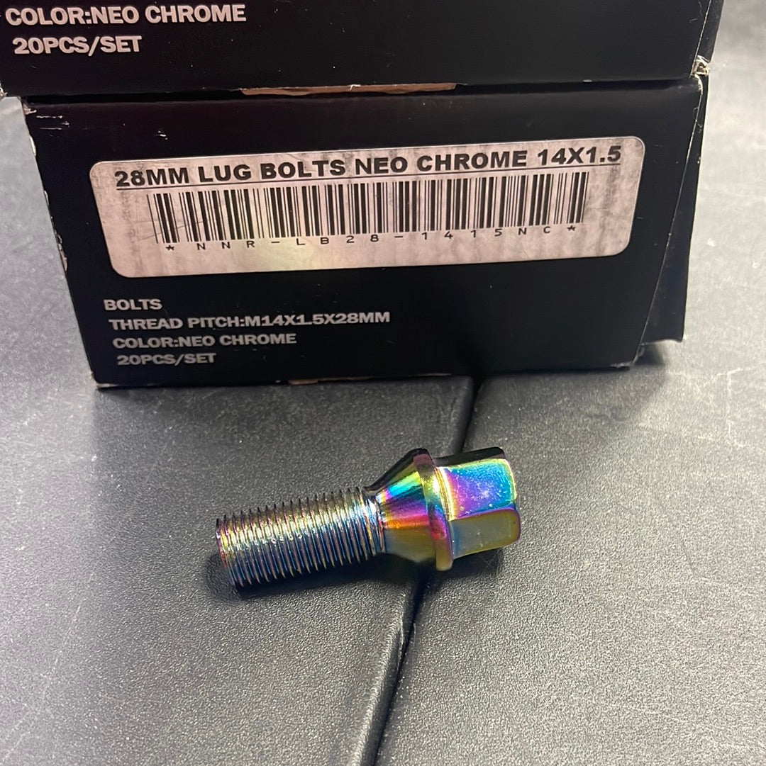 NNR 28mm 14x1.5 Lug Bolt Neo Chrome