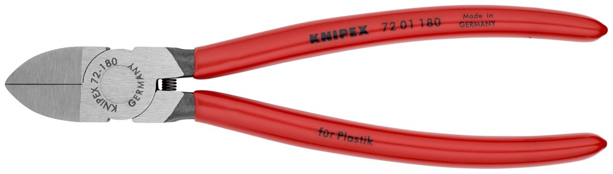 Knipex Diagonal Cutters For Plastics 7 1/4" 72 01 180