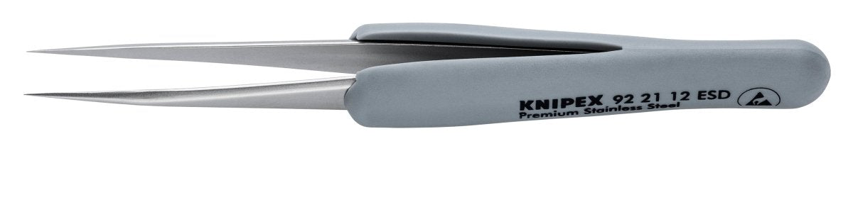 Knipex Stainless Needle Point Tips Precision Tweezers ESD 3 1/2" 92 21 12 ESD