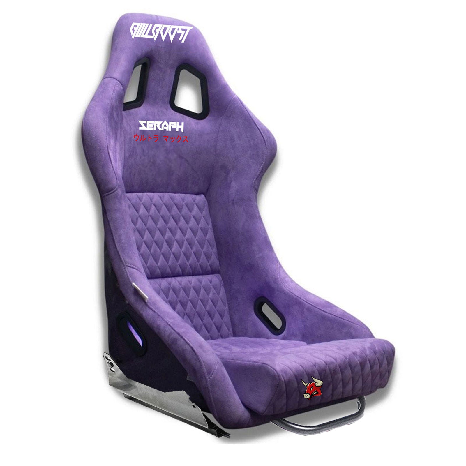 Purple Bull Boost Adjustable Racing Lowered Ultra Max Bucket Seat with Slider Rails