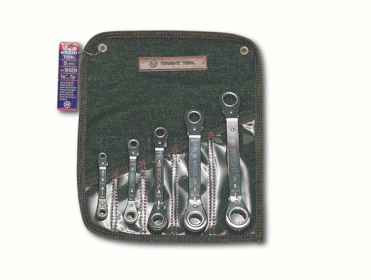 Wright Tool 12 Point Reverse Ratcheting Box Wrench Set Offset 5 Piece SAE 9429